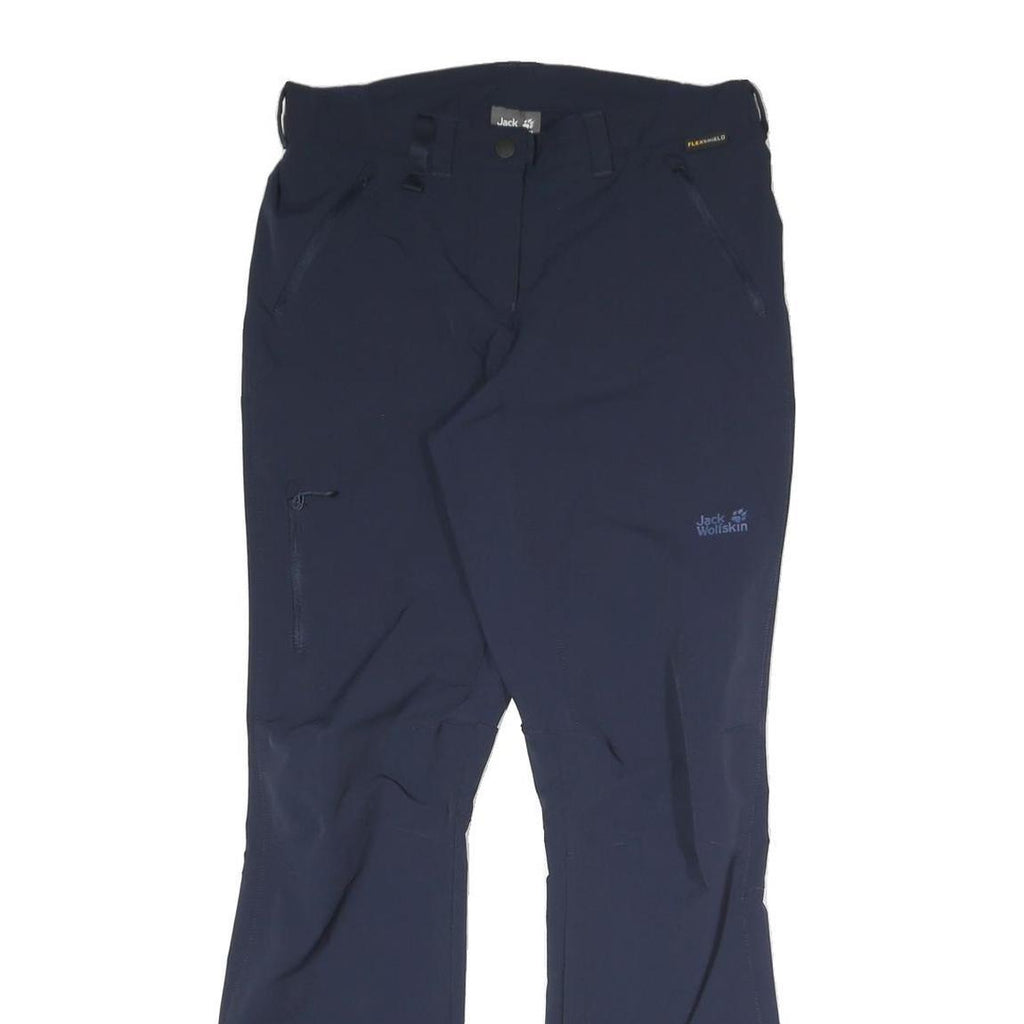 JACK WOLFSKIN Womens Regular Navy Blue Outdoor Hiking Trousers W30 L31 Zip