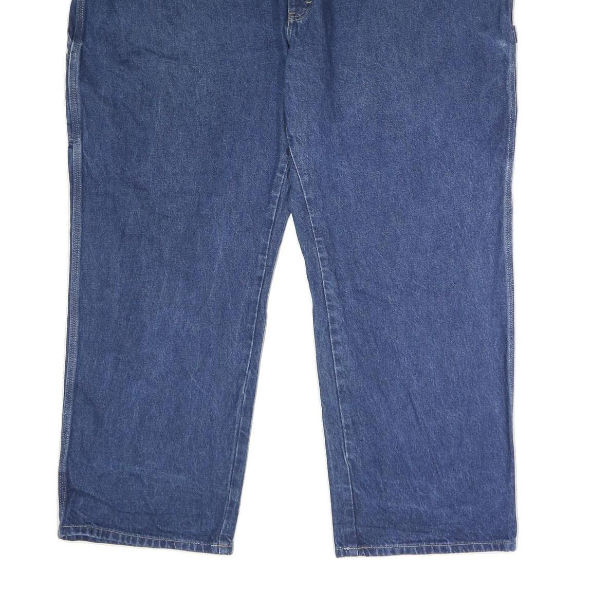 DICKIES Mens Jeans Blue Regular Straight Denim Medium W50 L30 Workwear Zip