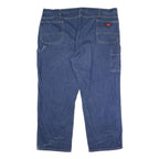 DICKIES Mens Jeans Blue Regular Straight Denim Medium W50 L30 Workwear Zip