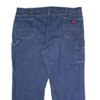 DICKIES Mens Jeans Blue Regular Straight Denim Medium W50 L30 Workwear Zip