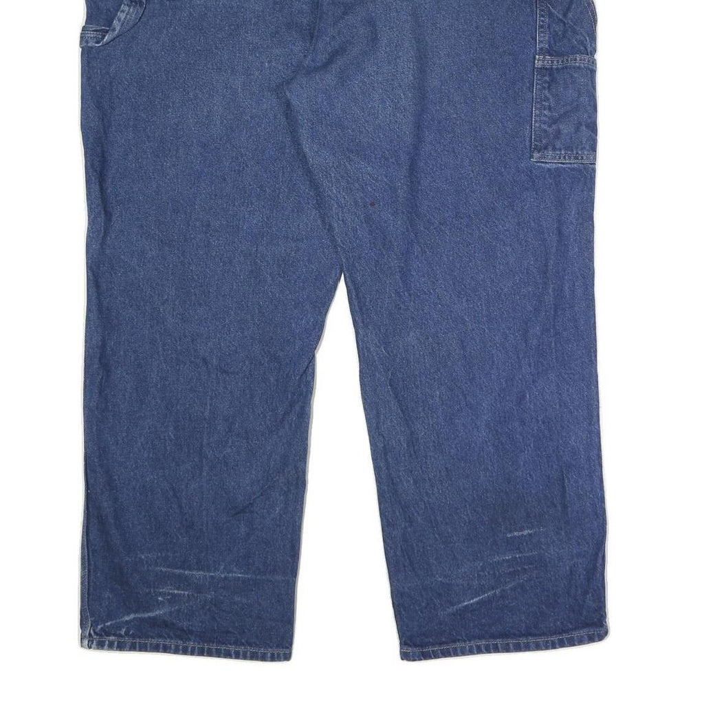 DICKIES Mens Jeans Blue Regular Straight Denim Medium W50 L30 Workwear Zip