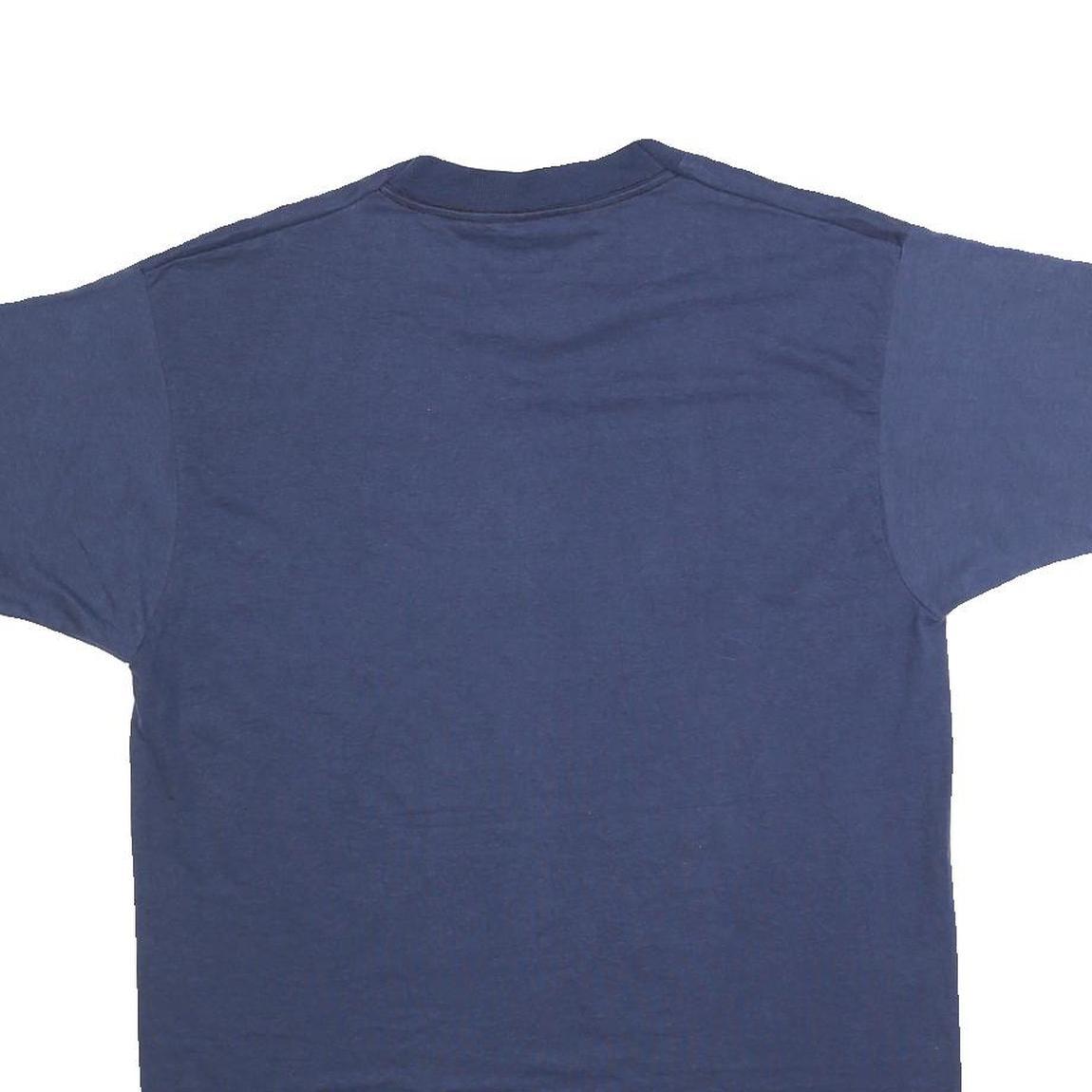 BVD Mens Blue T-Shirt L Short Sleeve Crew Neck Plain Cotton Blend Casual