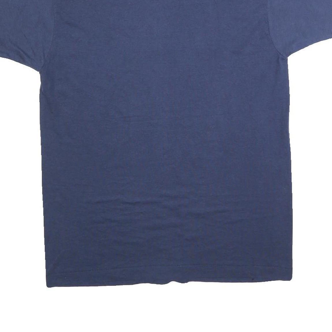 BVD Mens Blue T-Shirt L Short Sleeve Crew Neck Plain Cotton Blend Casual