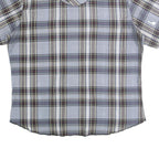 WRANGLER Mens Blue Check Shirt L Western Casual Cotton Short Sleeve