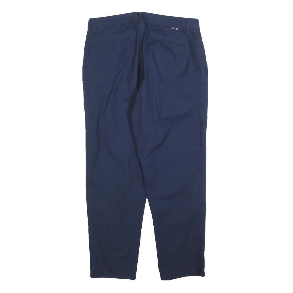 PATAGONIA Womens Cotton Blend Navy Regular Straight Trousers W31 L27 Comfortable