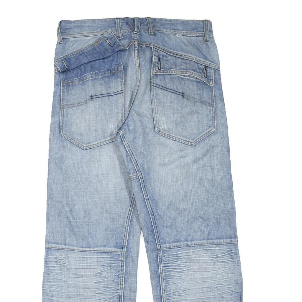 M.S Womens Jeans Blue Regular Cotton Blend Button W34 L30 Light Wash Pockets