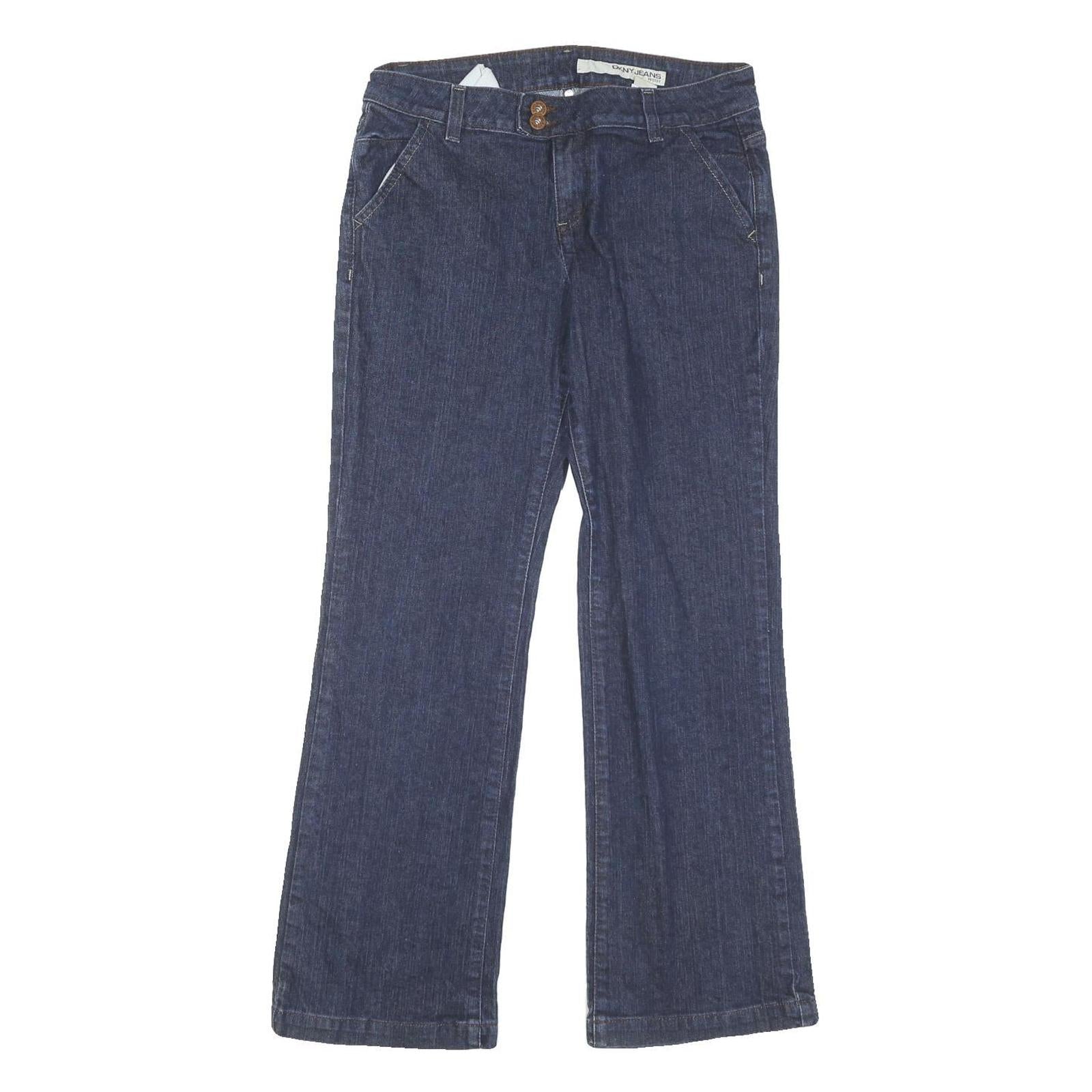 DKNY Womens Regular Fit Blue Denim Jeans W30 L29 Zip Closure Classic Style