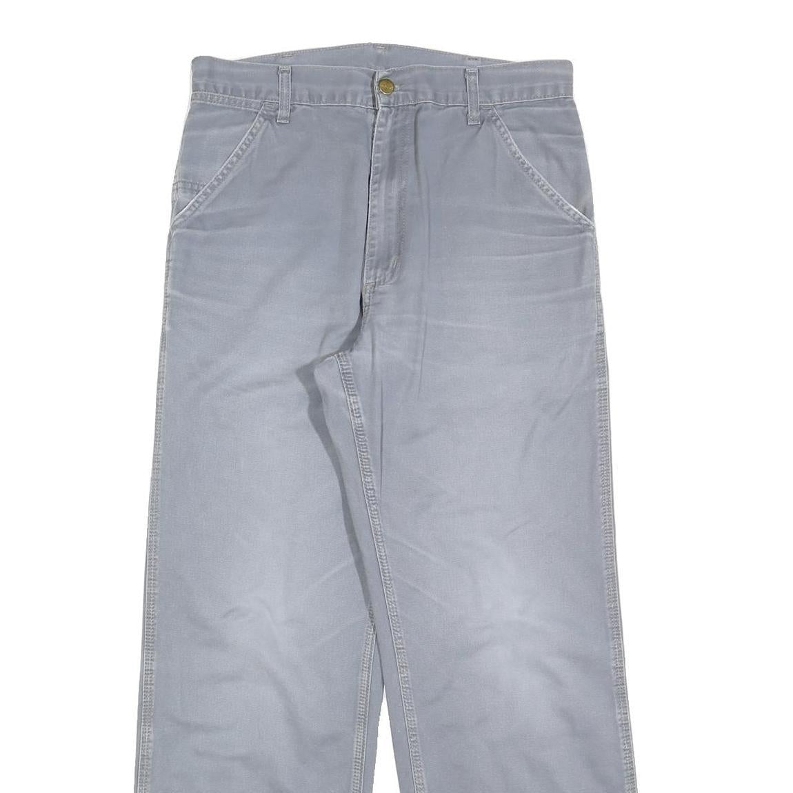 CARHARTT Mens Cotton Blue Relaxed Straight Trousers W31 L30 Workwear Casual