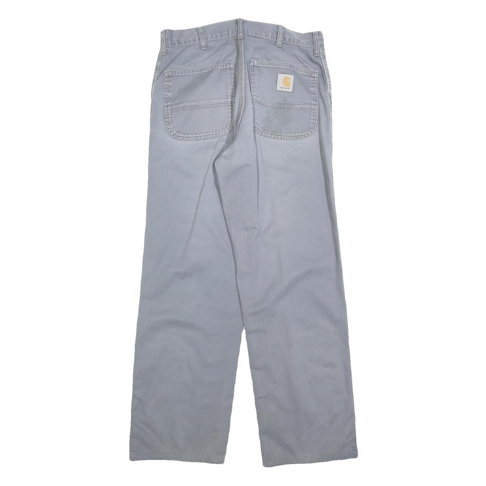 CARHARTT Mens Cotton Blue Relaxed Straight Trousers W31 L30 Workwear Casual