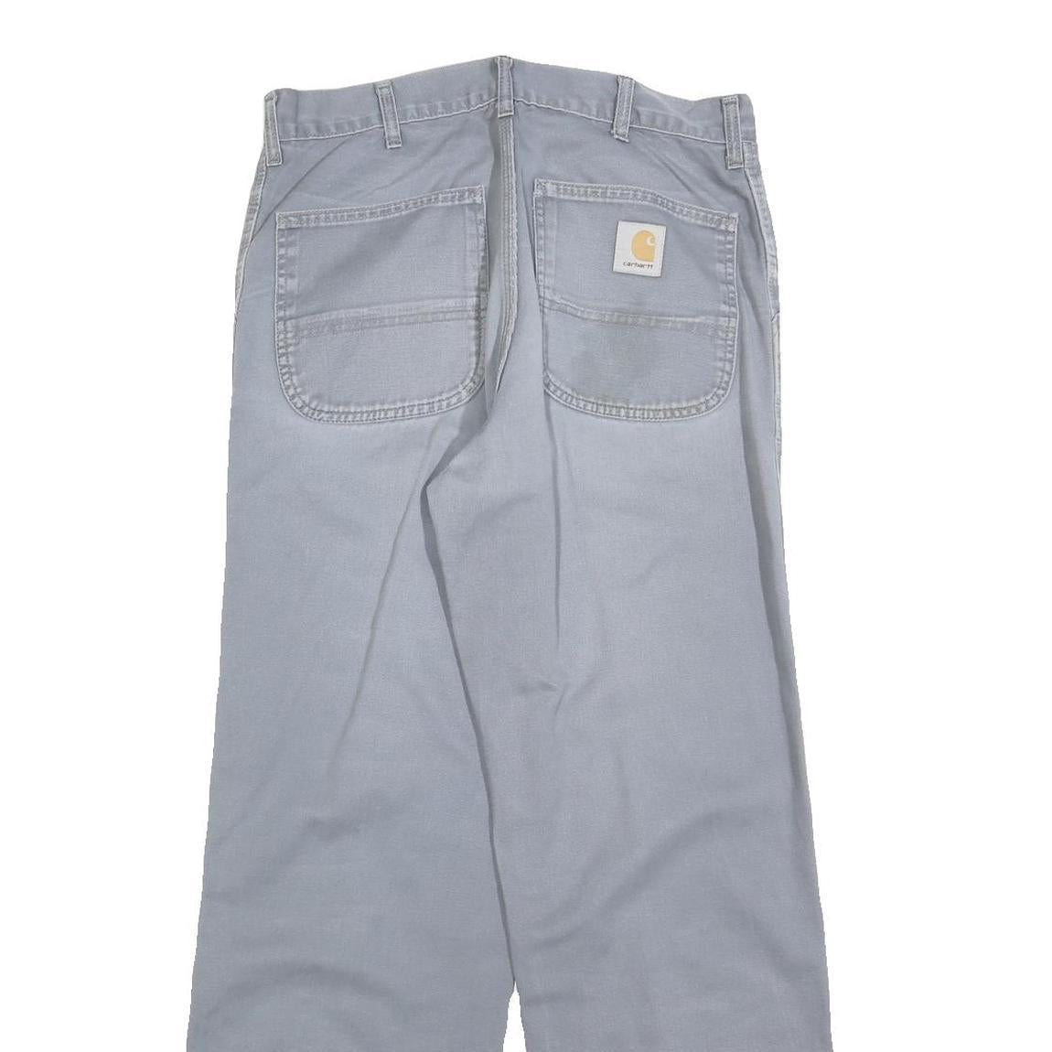CARHARTT Mens Cotton Blue Relaxed Straight Trousers W31 L30 Workwear Casual