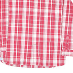 TOMMY HILFIGER Mens Red & White Checked Shirt XL Classic Cotton Blend Button-Up