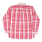TOMMY HILFIGER Mens Red & White Checked Shirt XL Classic Cotton Blend Button-Up