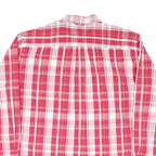 TOMMY HILFIGER Mens Red & White Checked Shirt XL Classic Cotton Blend Button-Up