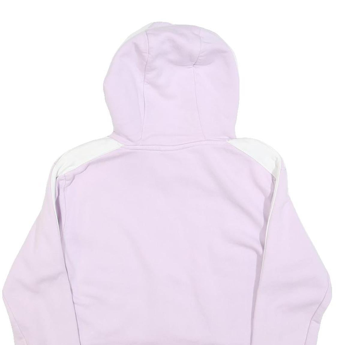 ELLESSE Womens Lilac & White Hoodie UK 8 Cotton Blend Cropped Casual Sweatshirt