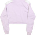ELLESSE Womens Lilac & White Hoodie UK 8 Cotton Blend Cropped Casual Sweatshirt