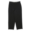 Womens Black Regular Fit Straight Leg Trousers W30 L27 Polyester Blend Zip