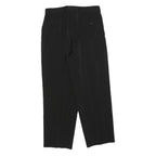 Womens Black Regular Fit Straight Leg Trousers W30 L27 Polyester Blend Zip