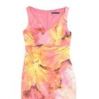 KAREN MILLEN Womens Pink & Yellow Floral Bodycon Polyester Dress UK 10
