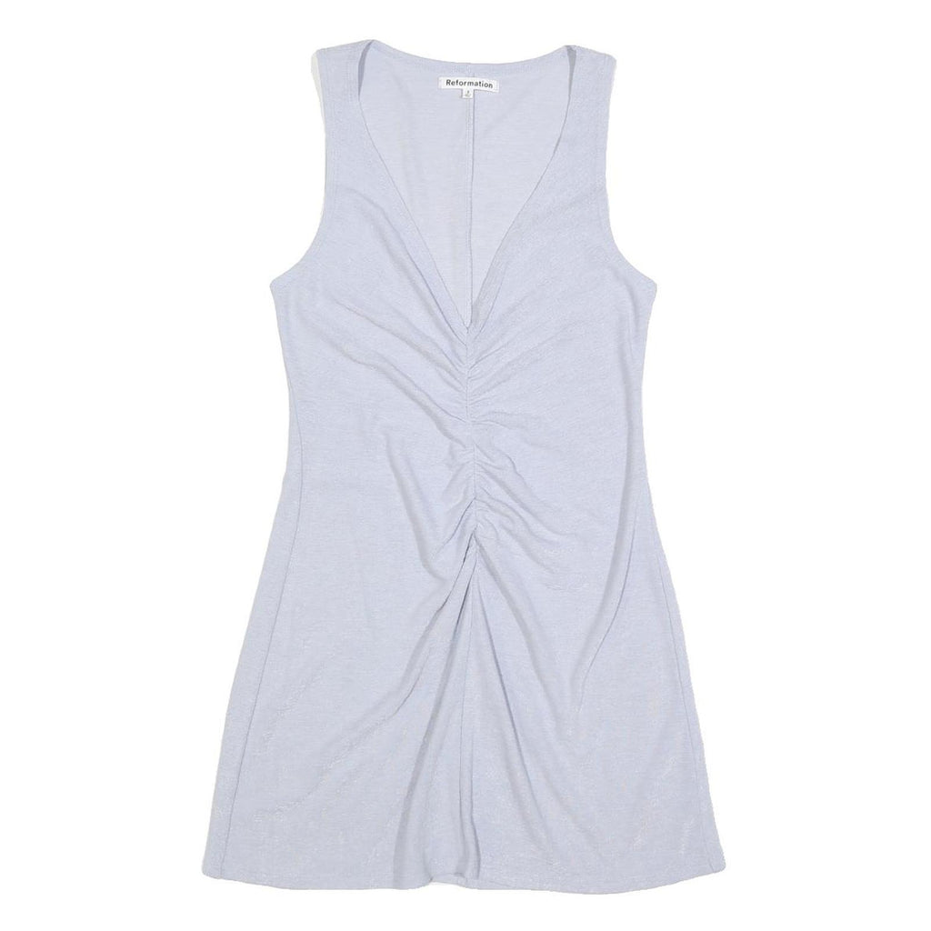 REFORMATION Womens Light Blue Dress Sleeveless Polyester Blend Mini Size S