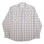 WRANGLER Mens Blue & Orange Check Shirt XL Classic Cotton Long Sleeve Casual