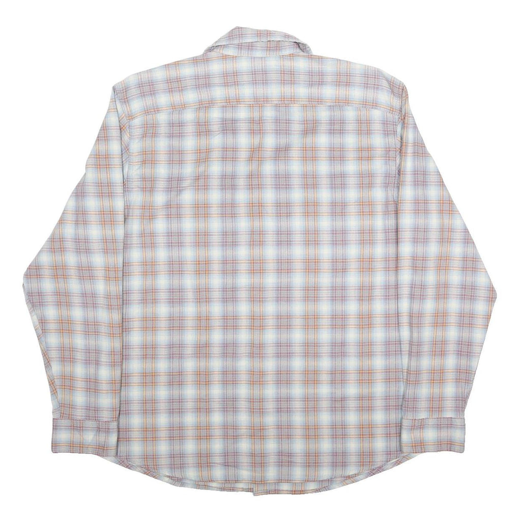 WRANGLER Mens Blue & Orange Check Shirt XL Classic Cotton Long Sleeve Casual