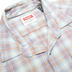 WRANGLER Mens Blue & Orange Check Shirt XL Classic Cotton Long Sleeve Casual
