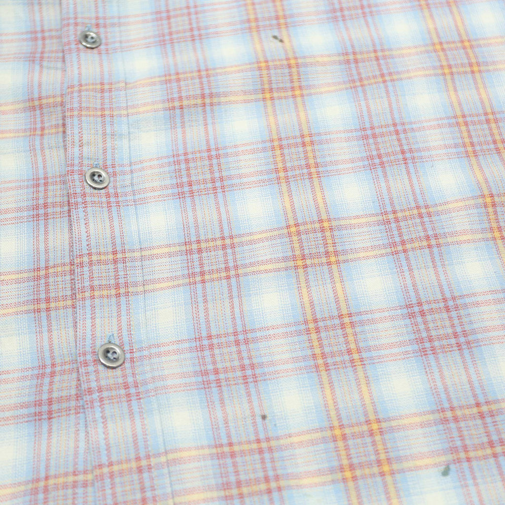 WRANGLER Mens Blue & Orange Check Shirt XL Classic Cotton Long Sleeve Casual