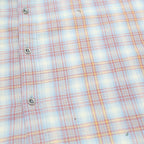 WRANGLER Mens Blue & Orange Check Shirt XL Classic Cotton Long Sleeve Casual