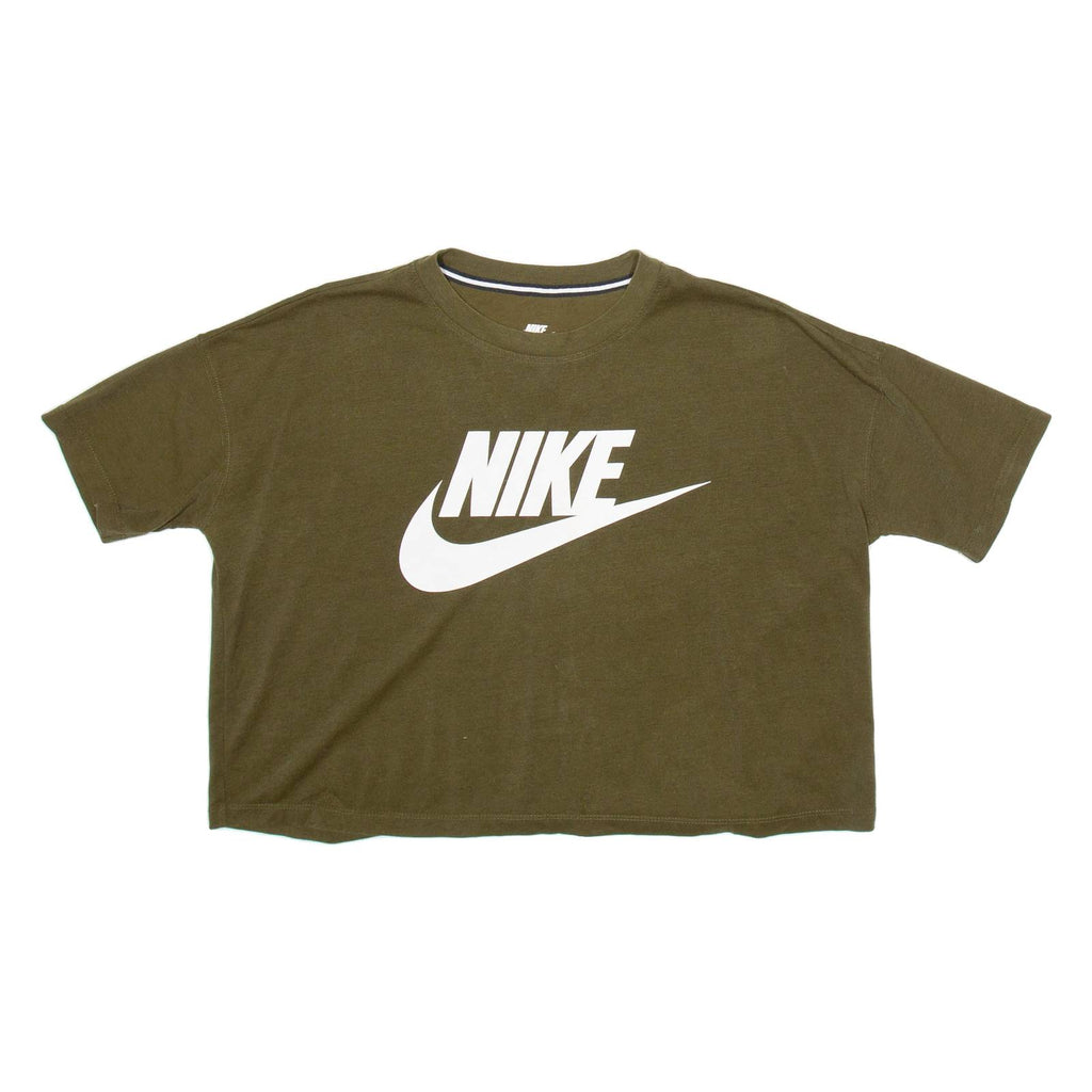 NIKE Cropped Womens T-Shirt Green S