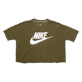 NIKE Cropped Womens T-Shirt Green S