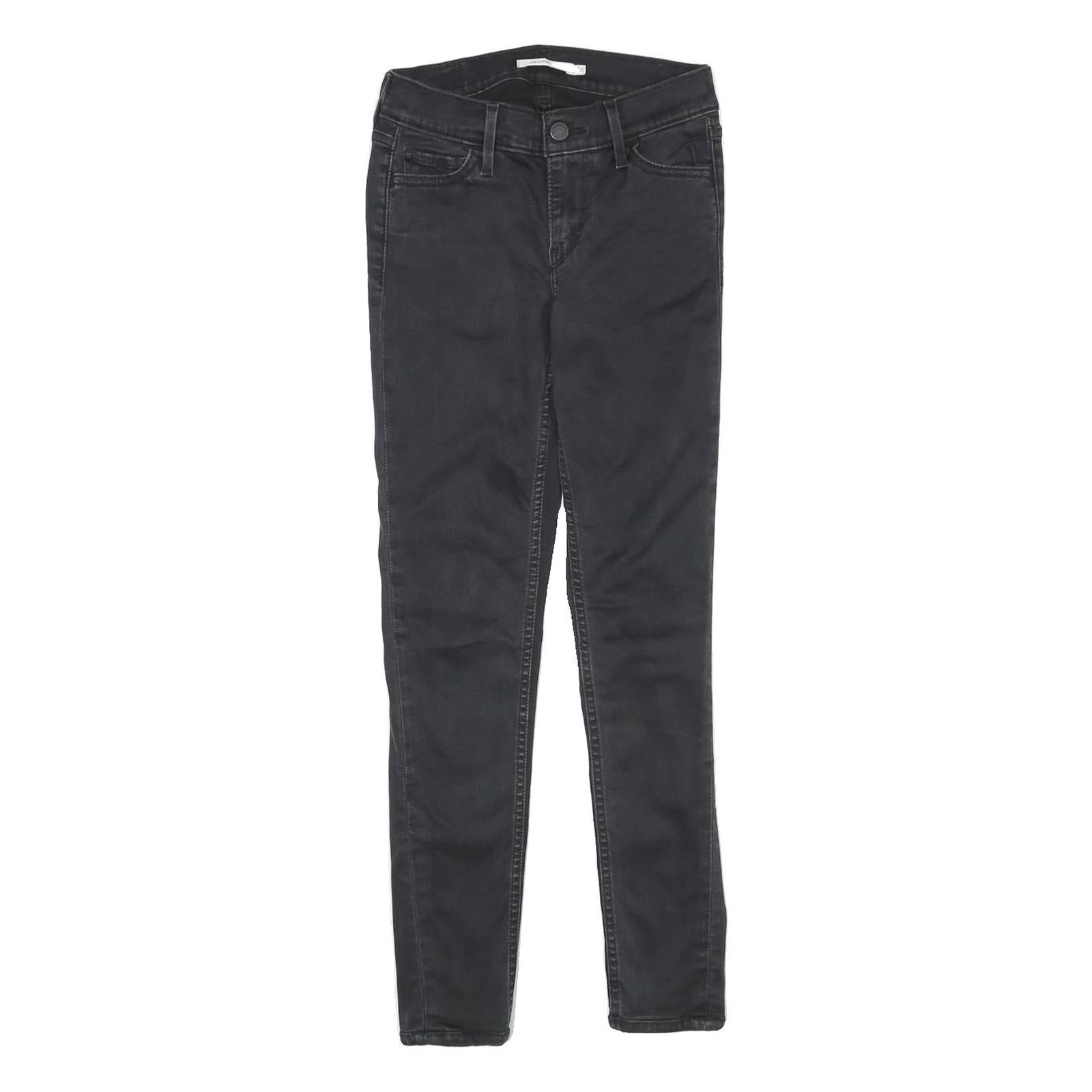 LEVI'S 710 Super Skinny Womens Jeans Black Slim Denim Woven W24 L27 Zip Cotton