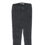 LEVI'S 710 Super Skinny Womens Jeans Black Slim Denim Woven W24 L27 Zip Cotton