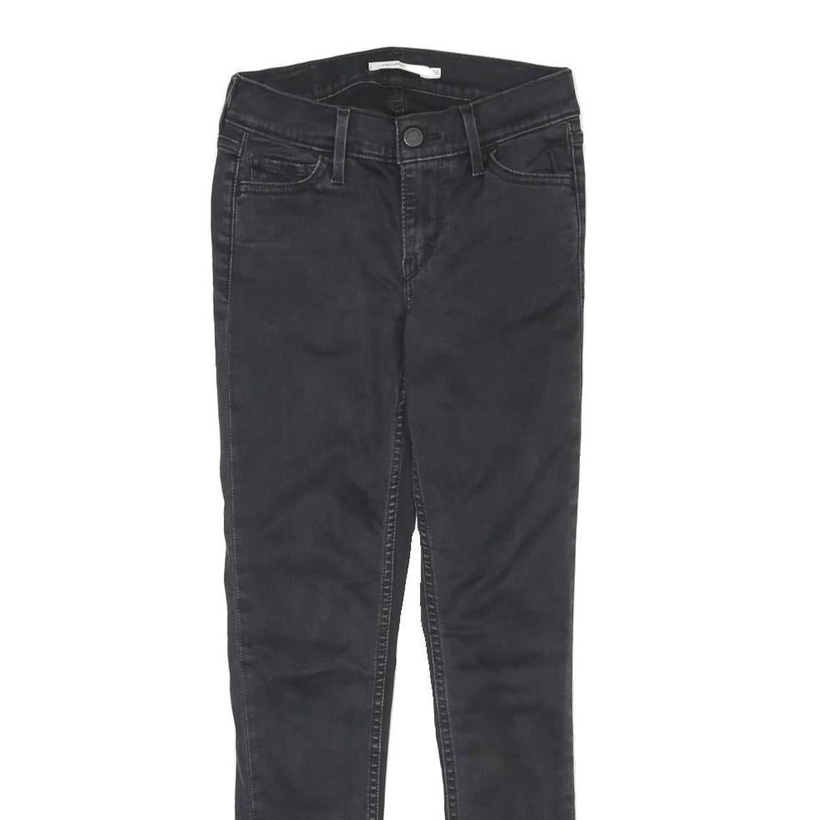 LEVI'S 710 Super Skinny Womens Jeans Black Slim Denim Woven W24 L27 Zip Cotton