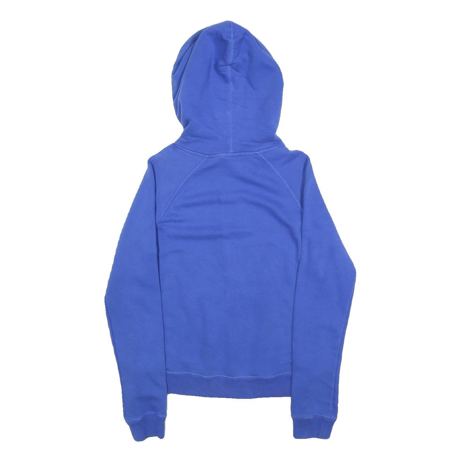 NIKE Mens Blue Hoodie S Cotton Blend Pullover Logo Sweatshirt
