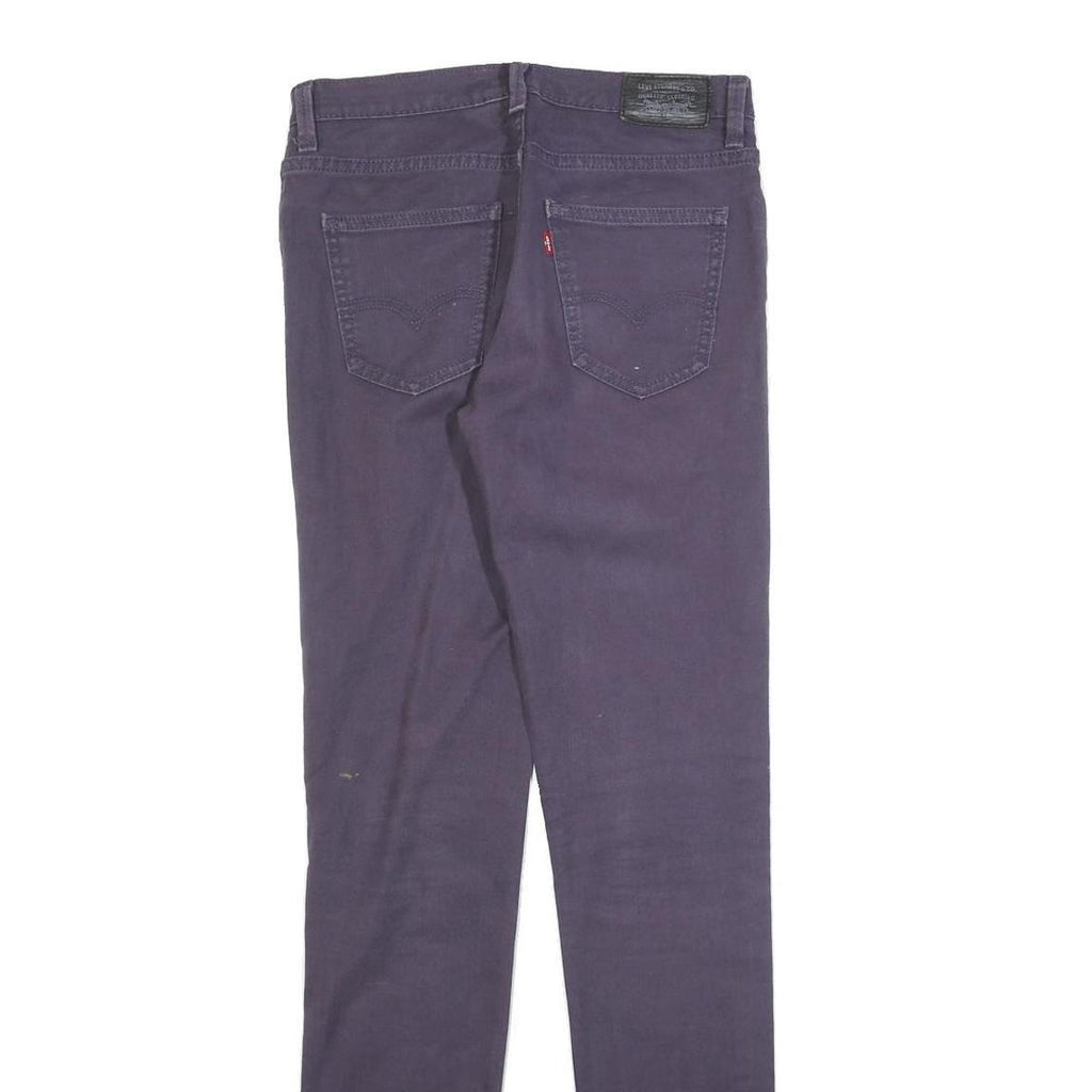 LEVI'S Womens Slim Purple Cotton Blend Denim Jeans W28 L33 Classic Zip Pockets