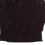 MAXIMA Womens Black Printed Long Sleeve Round Neck Cotton Blend Top L