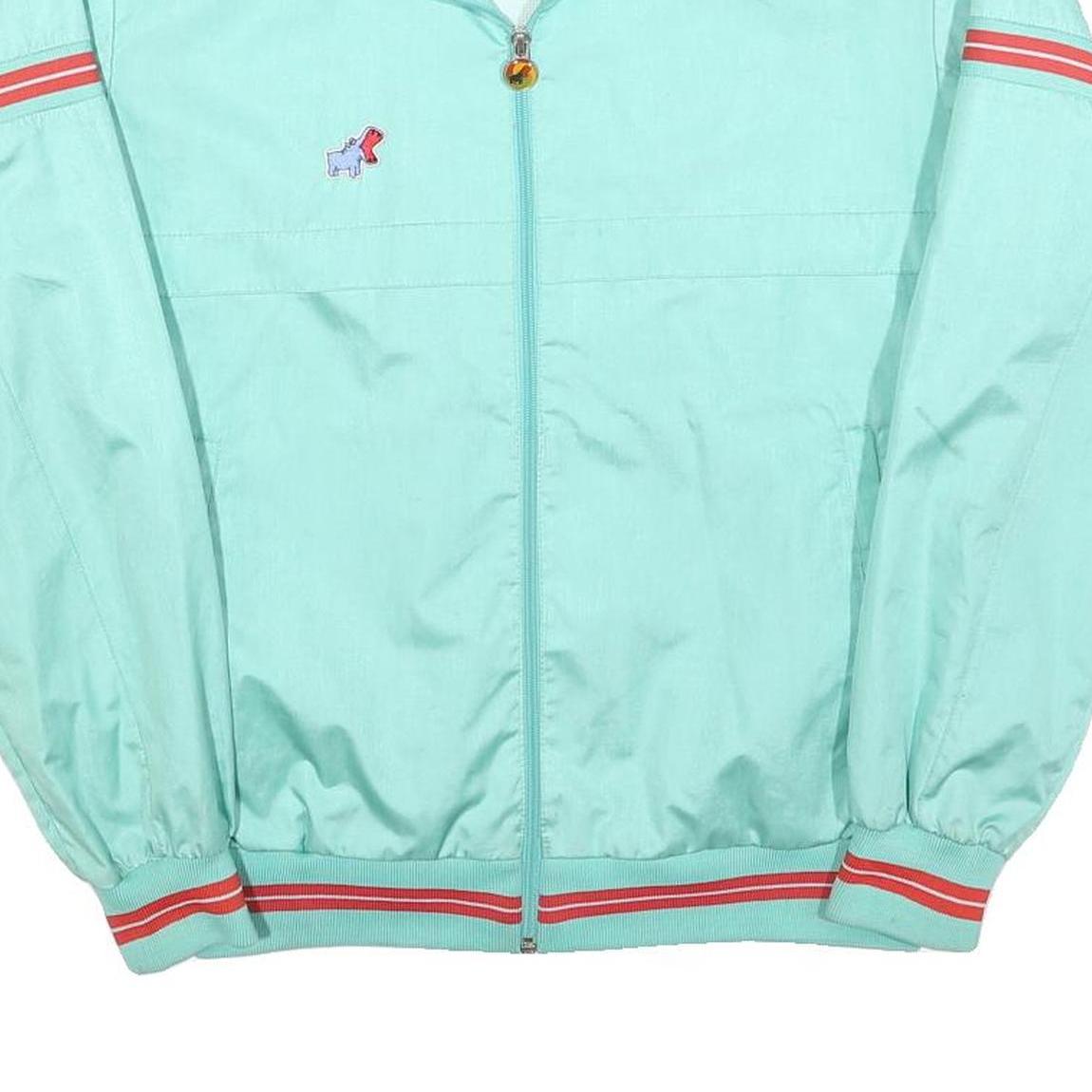 HIPPO Womens Blue Zip Jacket L Polyester Casual Track Style Retro Striped