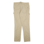 ANGELO LITRICO Mens Cotton Blend Beige Regular Fit Zip Closure Trousers W34 L34