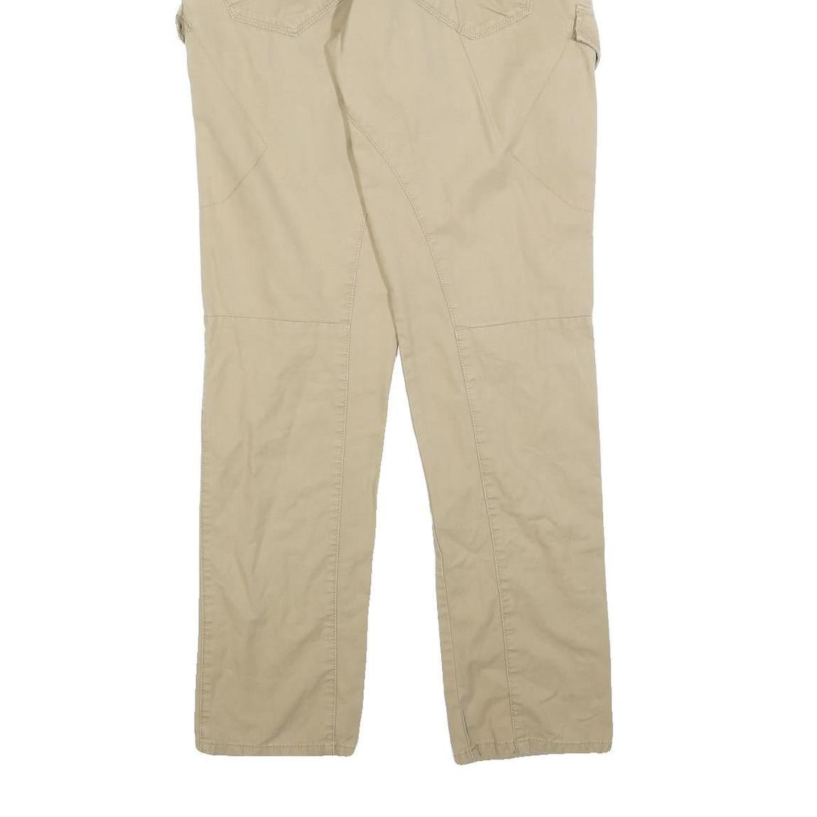 ANGELO LITRICO Mens Cotton Blend Beige Regular Fit Zip Closure Trousers W34 L34