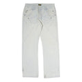 DISSET Mens Jeans White Regular Straight Denim W34 L30 Casual Zip Closure