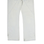 DISSET Mens Jeans White Regular Straight Denim W34 L30 Casual Zip Closure