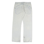 DISSET Mens Jeans White Regular Straight Denim W34 L30 Casual Zip Closure