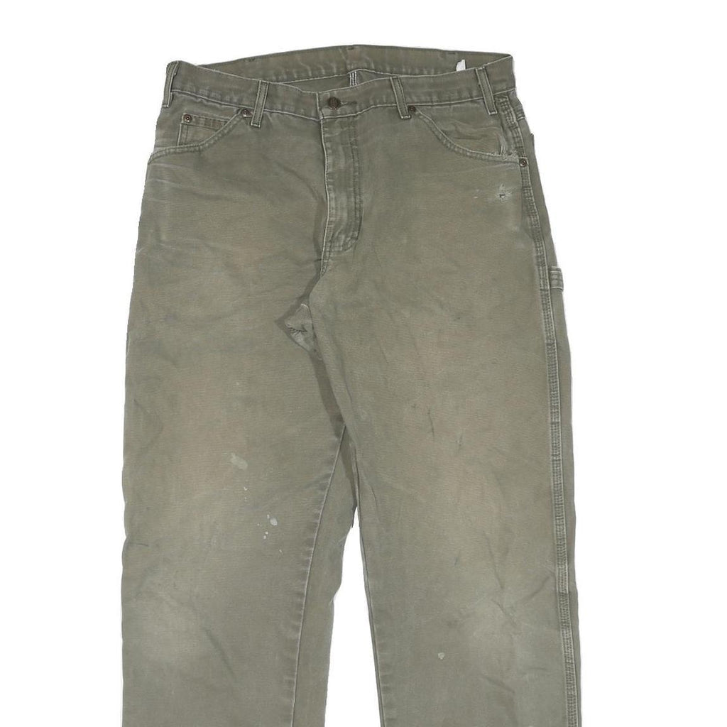 DICKIES Mens Regular Fit Straight Cotton Workwear Jeans W34 L34 Distressed