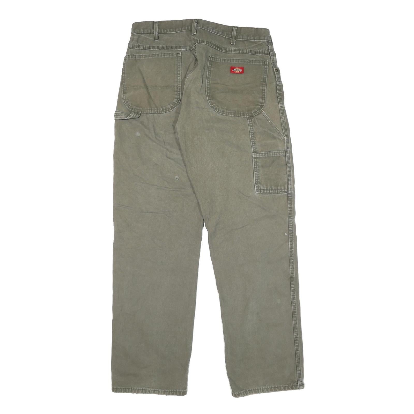 DICKIES Mens Regular Fit Straight Cotton Workwear Jeans W34 L34 Distressed