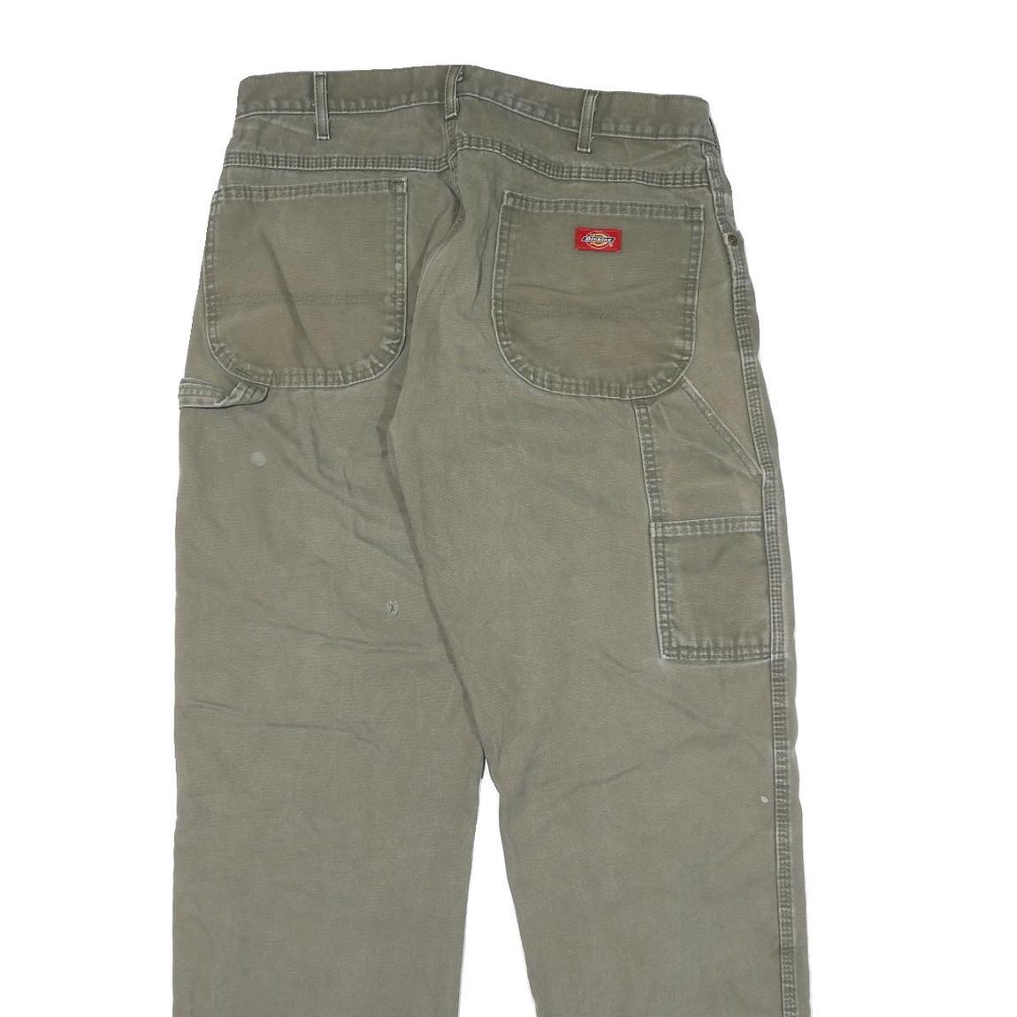 DICKIES Mens Regular Fit Straight Cotton Workwear Jeans W34 L34 Distressed