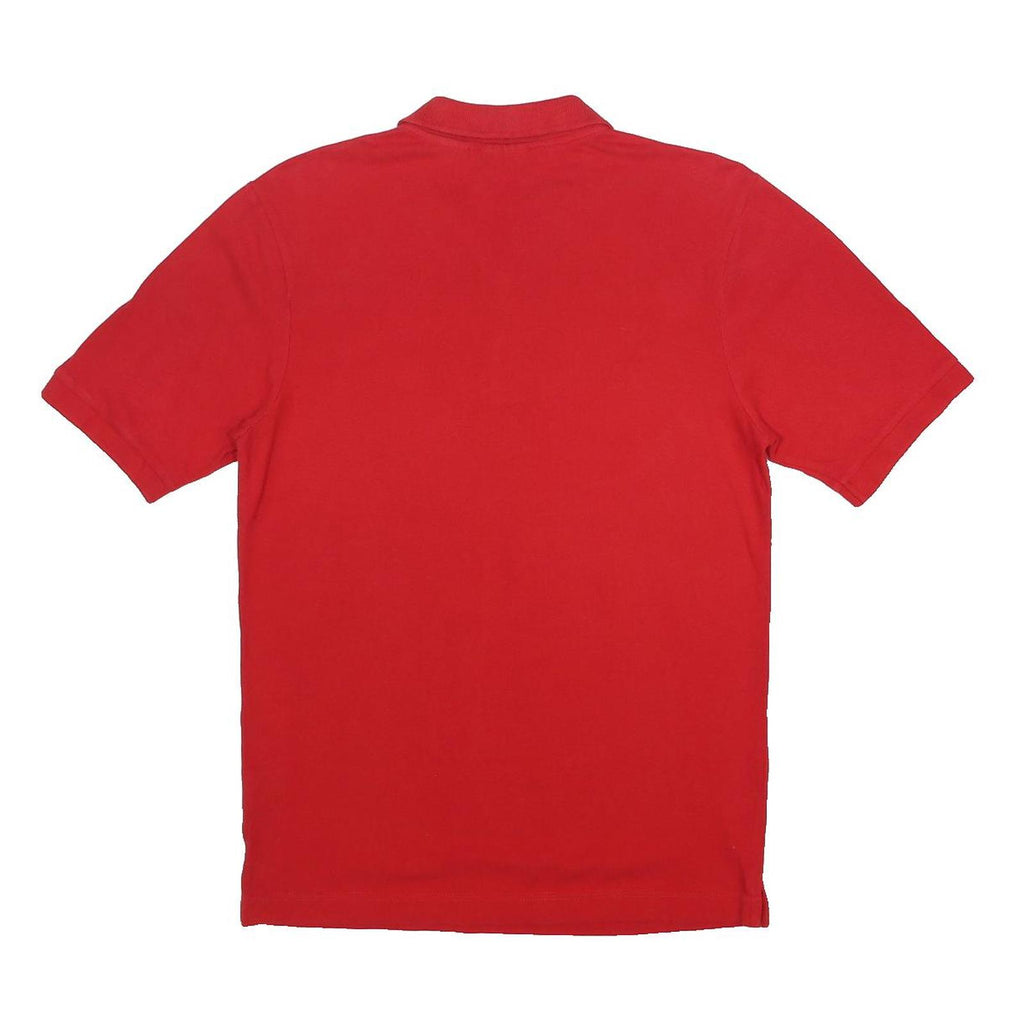 FILA Mens Red Short Sleeve Plain Polo Shirt S Cotton Casual Classic