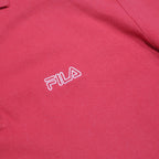 FILA Mens Red Short Sleeve Plain Polo Shirt S Cotton Casual Classic