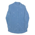 Womens Blue Basic Shirt Long Sleeve Collared Plain Size S Casual Office