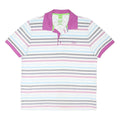 HUGO BOSS Mens Purple & White Striped Short Sleeve Polo Shirt XL Cotton Blend