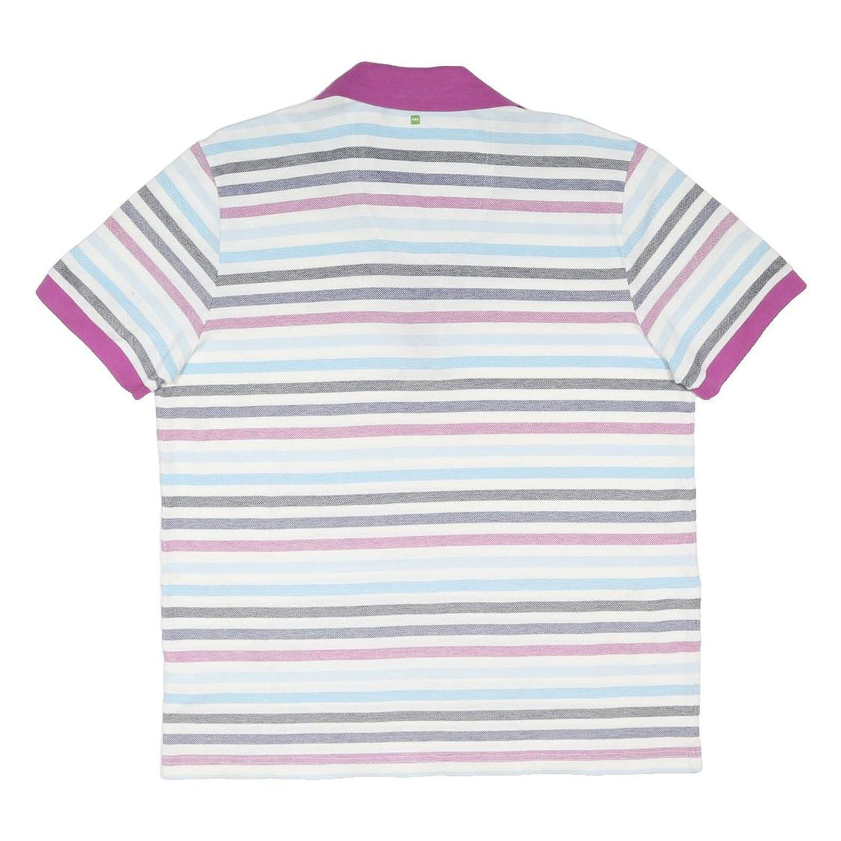 HUGO BOSS Mens Purple & White Striped Short Sleeve Polo Shirt XL Cotton Blend